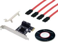 Conceptronic EMRICK 4-Port-SATA-PCIe-Adapter mit SATA-Kabel - PCIe - SATA - Schwarz -