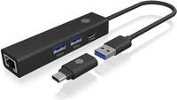 ICY BOX IB-HUB1439-LAN - Kabelgebunden - USB 3.2 Gen 1 (3.1 Gen 1) Type-A - 1000