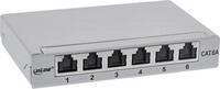 InLine&reg; Patchfeld Cat.6A 0,5HE 6-fach, f&uuml;r Tisch/Wand/Hutschiene, mit Staubschutz,