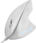 Perixx PERIMICE-513 W Ergonomische Maus Kabelgebunden Optisch Wei&szlig; 6 Tasten 1600 dpi