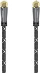 Hama SAT-Anschlusskabel, F-Stecker - F-Stecker, Metall, vergoldet, 1,5 m, 120 dB