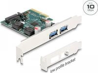 Delock PCI Express x4 Karte zu 2 x extern USB 10 Gbps Typ-A Buchse - Low Profile