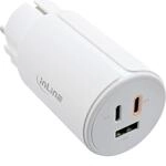 InLine&reg; USB PD Netzteil, GaN Ladeger&auml;t, 3-Port, Dual USB-C + USB-A, 65W, wei&szlig;