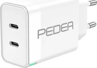 PEDEA 60040104, PEDEA Schnellladeger&auml;t Dual PD 40 Watt USB Typ C/C, wei&szlig; (60040104)