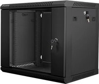Lanberg Rack Wandschrank 48,30cm (19) 9U/600X450 Glast&uuml;r schwarz (WF01-6409-10B)