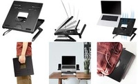 LogiLink Notebook-St&auml;nder mit Smartphone-Halterungen schwarz, f&uuml;r Notebooks von