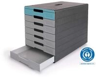 DURABLE Schubladenbox IDEALBOX PLUS grau/blau 776306, DIN A4 mit 7 Schubladen,...