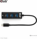 Club 3D USB TYPE-C 3.2 GEN1 TO 3 PORTS USB TYPE-A HUB WITH GIGABIT ETHERNET -