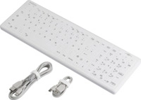 Renkforce RF-WPIK-500 USB Hygiene-Tastatur Deutsch, QWERTZ Wei&szlig; Silikonmembran,