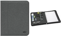 WEDO Schreibmappe COLLEGE, A4, Polyester, grau mit Leinenstruktur, Einsteckfach...