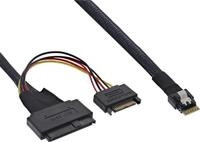 InLine&reg; Slim SAS Kabel, SFF-8654 zu U.2 SFF-8639 + SATA Strom, 24Gb/s, 0,5m...