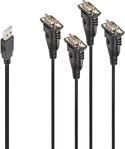 Lindy - Serieller Adapter - USB - RS-232 x 4 - Schwarz (42675)