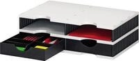 styro Sortierstation styrodoc duo, 4 F&auml;cher, grau/schwarz Sortierstation mit 2