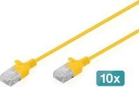 DIGITUS CAT6 U/UTP SLIM PA 10X3M YELL 10X 3M LSZH AWG 32/7 YELLOW (DK-1618-030S-Y-10)