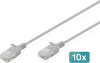 DIGITUS CAT6 U/UTP SLIM PA 10X3M GREY 10X 3M LSZH AWG 32/7 GREY (DK-1618-030S-10)