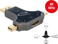 DeLOCK 7,60cm (3) 1 Monitor Adapter with USB-C / DisplayPort / mini DisplayPort in to