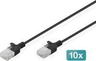 DIGITUS CAT6 U/UTP SLIM PA 10X5M BLK 10X 5M LSZH AWG 32/7 BLACK (DK-1618-050S-BL-10)