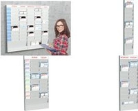 PAPERFLOW Wand-B&uuml;roplaner 20 F&auml;cher, A5, Grundelement, grau aus hochwertigem,