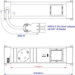 Bachmann Power Frame Steckdosenleiste Small ALU 1xSchutzkontaktsteckdose schwarz mit