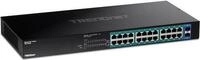 TRENDnet TPE TG262 - Switch - 24 x 10/100/1000 (PoE+) + 2 x SFP - an Rack montierbar