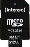 Intenso microSD-Card, 512 GB Speicherkapazit&auml;t, bis zu 45 MB/Sekunde