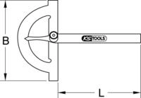 KS TOOLS Winkelgradmesser mit offenen Bogen, 200mm (300.0642)