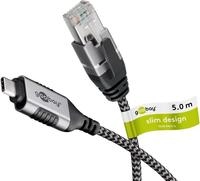 Goobay Ethernet-Kabel USB-C 3.1 auf RJ45 Slim 5 m - verbindet Router Modem oder