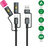 4smarts 541060, 4smarts 4in1 USB-C Kabelset Explorer 60W 1m - Kabel - Digital/Daten