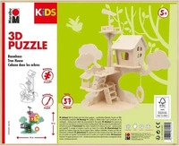 Marabu 0317000000011, Marabu KiDS 3D Puzzle "Baumhaus", 37 Teile Holzbausatz,