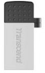 TRANSCEND 32GB JetFlash 380 OTG Silver Plating USB2.0 Micro USB Port and Full-size