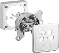 Wentronic 67089, Wentronic Goobay SET 4-Loch Antennen-Dose, 2dB - Stich- oder