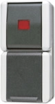 JUNG 876KOW Elektroschalter Rocker switch Schwarz - Rot - Wei&szlig; (876KOW)