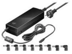 Wentronic Goobay 150 W Notebook-Netzteil, Schwarz, 1.5 m - inkl. 1 USB- und 8