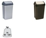 keeeper Abfalleimer swantje, 50 Liter, silber / anthrazit mit Schwingdeckel,