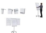 FRANKEN Flipchart Mobil Deluxe, 670 x 950 mm, hellgrau Tafel magnethaftend,
