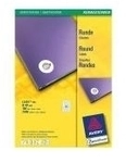 Avery L3415 - Runde Etiketten - wei&szlig; - 40 mm rund - 2400 Stck. (100 Bogen x 24)