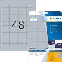 HERMA Special - Permanent self-adhesive glossy polyester film labels - Silber - 45,7