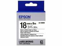 Epson C53S655012, EPSON Band klebend schw./weiß 18mm (C53S655012)