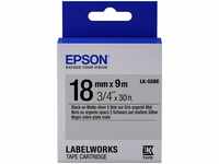 Epson C53S655013, Epson LabelWorks LK-5SBE - Schwarz auf Silber (matt) - Rolle...