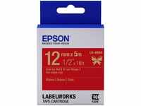 Epson C53S654033, Epson LabelWorks LK-4RKK - Seidig - Gold auf Rot - Rolle (1,2 cm x