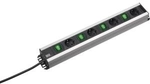 Bachmann 300.049 Innenraum 4AC outlet(s) 2m Schwarz - Silber Verl&auml;ngerungskabel