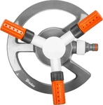 Bradas WL-Z16, Bradas 3-Arm-Rasensprenger WHITE LINE, grau/wei&szlig;/orange