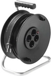 Bachmann Kabeltrommel - 25 m - 4-Fach Steckereinsatz - Schwarz