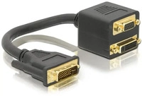 Delock 65052, Delock Adapter DVI-I Stecker zu DVI-I und VGA Buchse (65052)