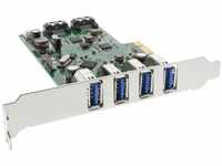 InLine 76664C, InLine - Schnittstellenkarte - 4 x USB3.0 + 2 x SATA 6Gb/s - PCIe -
