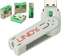 Lindy 40451, Lindy USB Typ A Port Schloss, gr&uuml;n Vier Port Schl&ouml;sser f&uuml;r USB mit