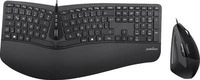 Perixx PERIDUO-505B, DE, Tastatur- und Maus Set, USB-Kabel, ergonomisch, schwarz