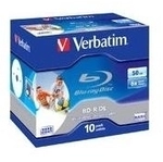 Verbatim - 10 x BD-R DL - 50GB 6x - mit Tintenstrahldrucker bedruckbare Oberfl&auml;che -
