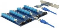 Delock Riser Karte PCI Express x1 > 4 x PCIe x16 mit 60 cm USB Kabel (41427)