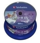 Verbatim - 50 x DVD+R DL - 8,5GB 8x - mit Tintenstrahldrucker bedruckbare Oberfl&auml;che